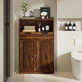thumbnail image 3 of Walsunny Bathroom Storage Cabinets for Floor with 2 Doors 2 Drawers Freestanding Wooden Shelves Organizer Cupboard for Small Spaces Bathroom Living Room Bedroom Entryway Brown, 3 of 7