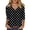 Black#9527, variant on CONZONE Womens Summer T-Shirts 3/4 Sleeve T Shirts for Women Casual V Neck Dot Graphic Lightweight Tees Soft Cozy Dailywear