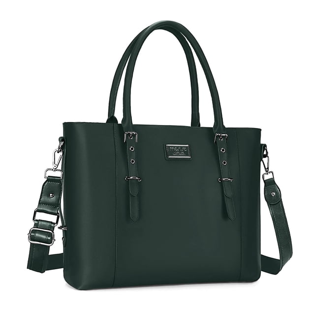 Bolsa MOSISO de piel sintética para portátil para mujer de 17 a 17 pulgadas, color verde