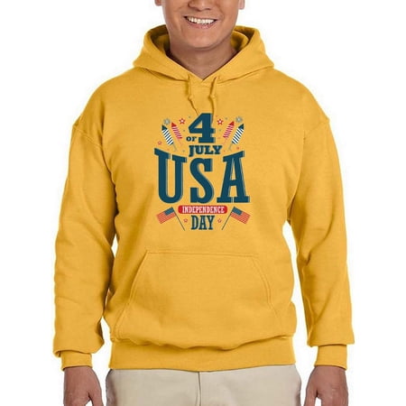July 4Th Independence Day U.S. Hoodie Men -Image by Shutterstock Male Large