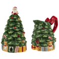 thumbnail image 1 of Spode Juego de crema y azúcar para árbol de Navidad | Juego de jarra para crema y azucarero con forma de árbol | Hecho de fina dolomita | Crema de 7.4 onzas Tarro de azúcar con tapa de 5.3 onzas, 1 of 5
