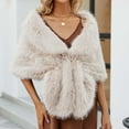 thumbnail image 5 of Elainilye Fashion Women's Faux-Fur Collar Scarf Wrap Cold Winter Warmer Elegant Long Shawl Wrap,Beige, 5 of 9