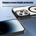 thumbnail image 4 of New Acrylic Clear Pink Metal Frame Protector Case For iPhone 16 15 14 Plus 16 13 12 11 Pro Max Magnetic Wireless Charging Cover navy blue For iPhone 13 ProMax, 4 of 6