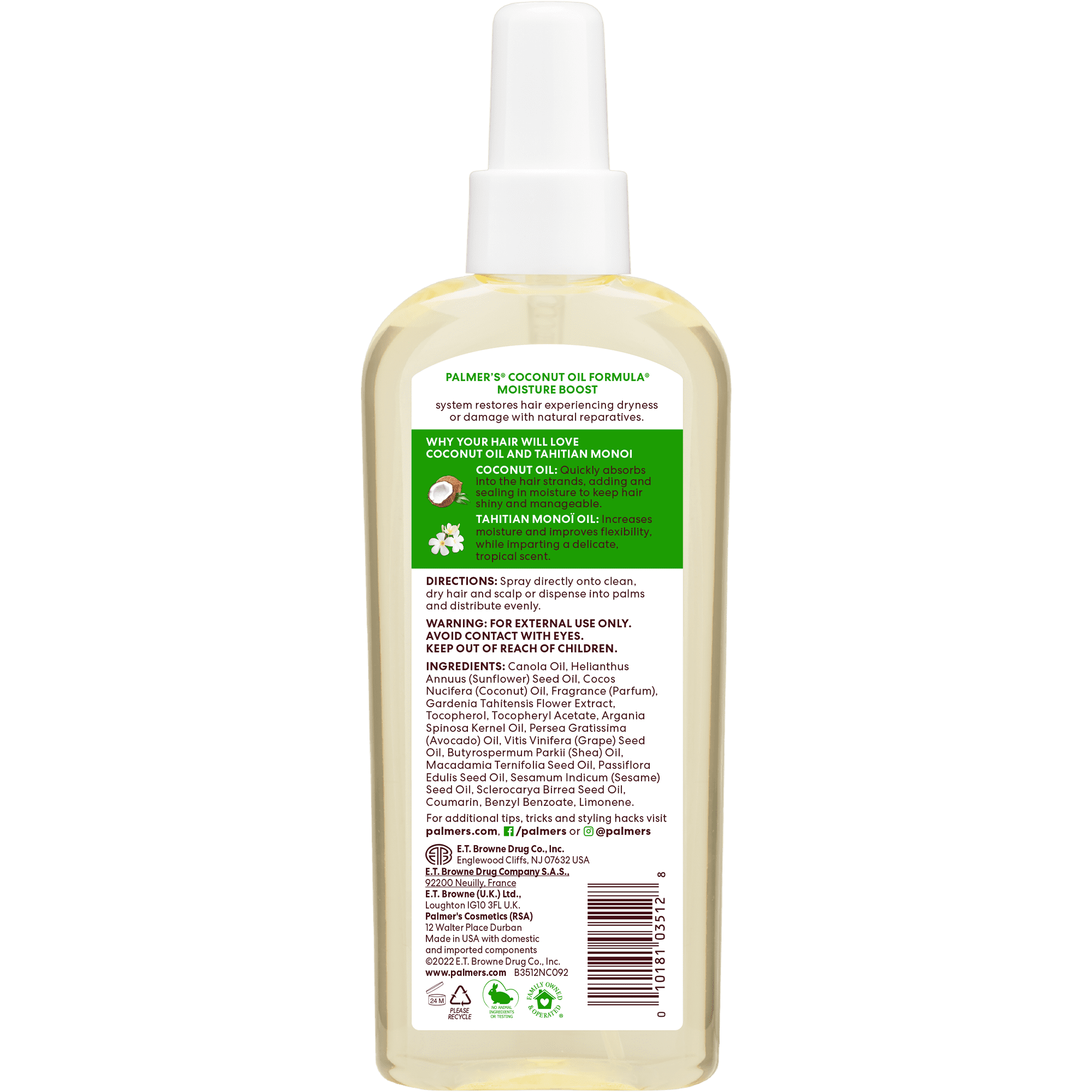 Palmer's Coconut Oil Formula Moisture Boost Hair & Scalp Oil Spray, 5.1 oz.
