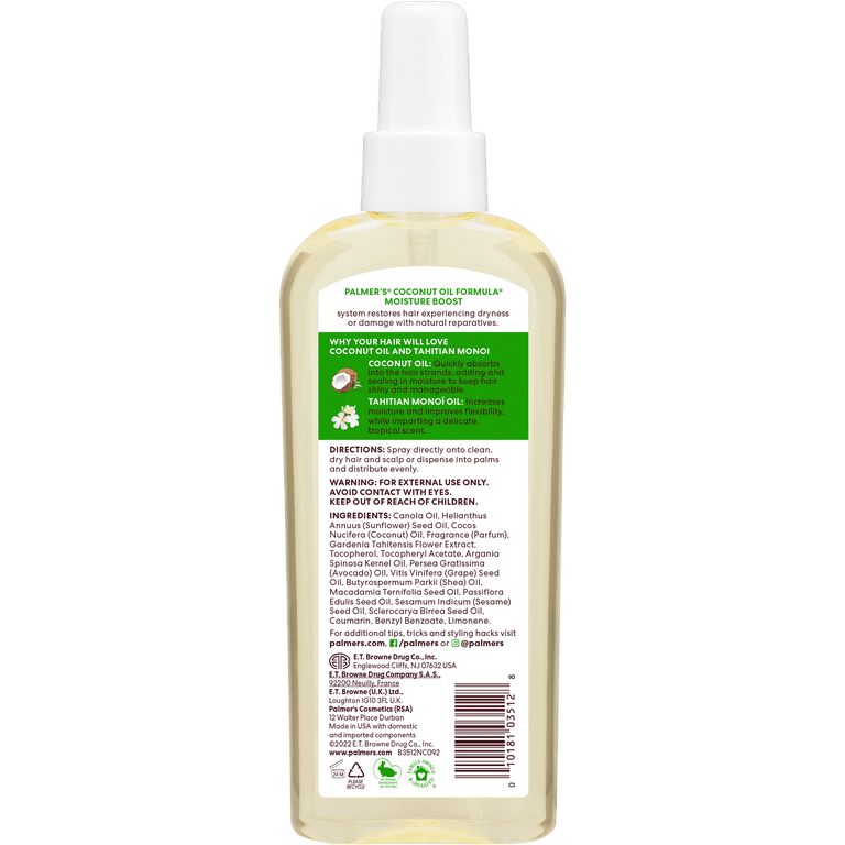 Palmer's Coconut Oil Formula Moisture Boost Hair & Scalp Oil Spray, 5.1 oz.  - Walmart.com