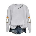 thumbnail image 4 of mgoYE Halloween Shirt Women Halloween Sweatshirts for Women Ghost Pumpkin Long Sleeve Shirt Graphic Tees Fall Pullover Tops(Grey,S), 4 of 5