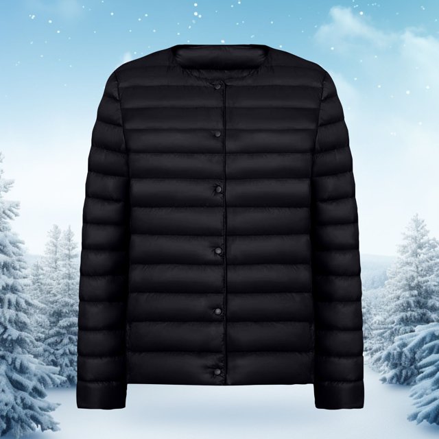 MPWEGNP Women's V Neck Round Neck Thin Lightweight Pure Color Simple White Duck Down Female Light Down Jacket Black XXL