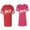 Men Red / Women Pink, variant on To Infinity And Beyond Unisex Couple Matching Cotton Jersey style T-Shirt Contrasting stripes on sleeves (Men Red / Women Black) (Men S / Women S)