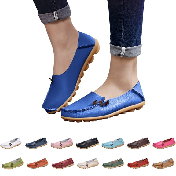 Women's Comfortable Loafers Casual Round Toe Moccasins Driving Flats Soft Walking Shoes Women Slip Ons, 39