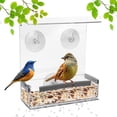 thumbnail image 2 of MesaSe Window Bird Feeder Transparent Easy Installation 3 Strong Suction Cups Removable Tray Drainage Hole Feed Thickened Great Friction Perching Strip Parrot Feeder Bird Supplies, 2 of 8