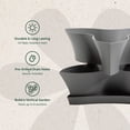 thumbnail image 3 of Bloem Collins 16" Stackable 2-Tier Plastic Garden Pot Planters, Ideal for Herbs, Succulents, and Strawberry Plants, Charcoal, 3 of 8