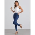 thumbnail image 4 of DARING DIVA Women's Ribbed Knit Tank Crew Neck Crop Tassel Trim Vest XS White, 4 of 6
