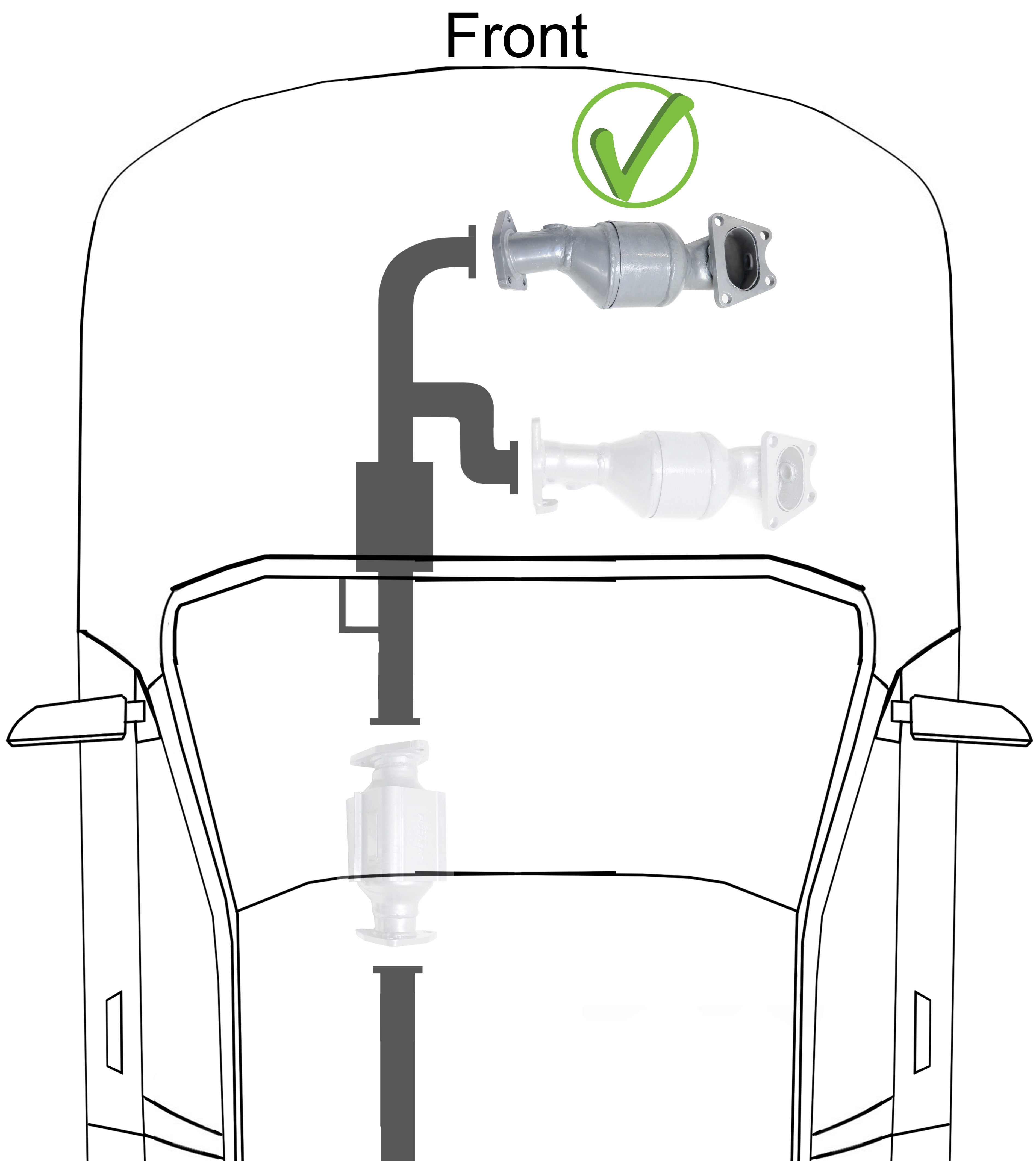 Replacement REPT960320 Catalytic Converter Compatible with 2004-2006 Toyota Sienna Front Radiator Side 3.3L Engine with Exhaust Manifold Driver Side