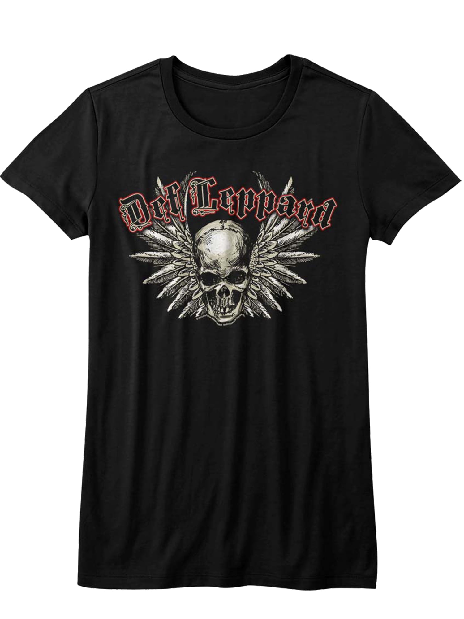 Def Leppard Winged Skull Juniors Tee Shirt - Black, Large - Walmart.com