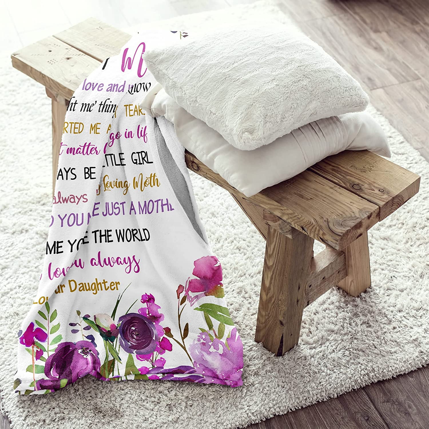 Gifts for Mom from Daughter Blanket 60\u201d X50\u201d - Mothers Day Birthday Gifts for Mom - Mom Gifts Blanket - Valentines Day Gifts for Mom - Flannel Soft Warm Cozy Throw Blankets for Bed Sofa