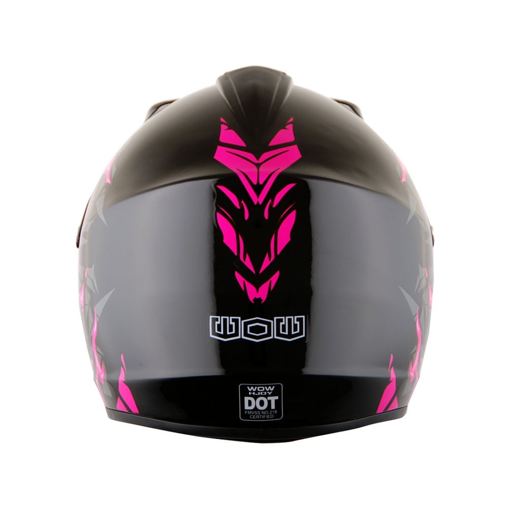 Wow! Youth Kids Motocross BMX MX ATV Dirt Bike Helmet HJOY Dragon Pink, Goggles, MG Youth Pink Glove Bundle