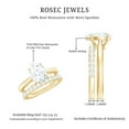 thumbnail image 5 of Rosec Jewels Certified Moissanite Wedding Ring Set - 2 Carat Engagement Ring with Enhancer - D-VS1 Grade, 18K Yellow Gold, US 3.00, 5 of 8