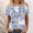 Light Blue, variant on KIHOUT Shirts for Women Clearance Petite Fashion Printed 3/4 Sleeves Blouse Round Neck Casual Tops Deals