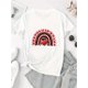 thumbnail image 2 of Camiseta deportiva informal y moderna para mujer, con estampado de arcoíris y corazón creativo, cuello redondo y manga corta, cómoda para vacaciones de verano. Camiseta deportiva de ocio., 2 of 8