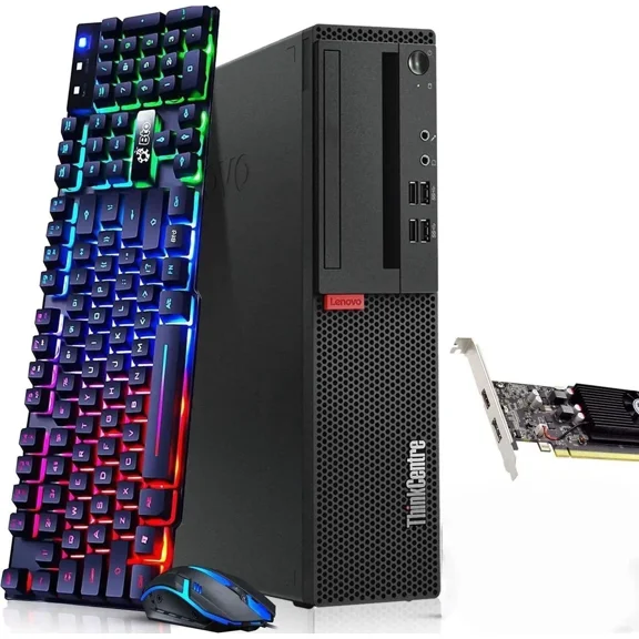 Restored Lenovo Thinkcentre Desktop, Intel Core i5-7500T Processor, Windows 11 Pro,16GB DDR4 RAM, 1TB SSD,RX 550, Built-in Wi-Fi, Wireless Keyboard & Mouse, Home & Office Computer