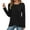 Black, variant on 2025 Fashion Ribbing T-Shirts for Women Long Sleeve Crew Neck Pullover Tops Casual Solid Color Asymmetrical Hem Fall Winter Street Style Soft Cozy Pullovers Tees Black S