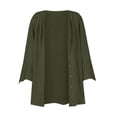 thumbnail image 5 of ZKIRBJV White Cardigan Sweater for Women 3/4 Sleeve Womens Summer Cardigan Lightweight Open Front Shrug Cardigan Light Solid Color Dressy Casual Kimono Cardigan Army Green L, 5 of 6
