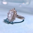 thumbnail image 4 of 925 Sterling Silver Emerald Cut High Carbon Diamonds Gemstone Fine Jewelry Wedding Engagement Ring For Women, 4 of 8