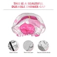 thumbnail image 4 of YFYANG Femmes Double Douche Imperméable Cap, Rouge à Lèvres Rose Graffiti Cheveux Réutilisables Cap pour Tous les Styles de Cheveux et les Tailles de Tête, 4 of 6