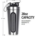 thumbnail image 4 of NEX Silver Protein Bottle with Visible Window for Fitness Workout Leak Proof BPA Free 24oz Stainless Steel, 4 of 7