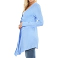 thumbnail image 4 of Women & Plus Draped Open Front Long Sleeve Flowy Light Cardigan (2PK: D Rose/Lilac Grey, M), 4 of 4