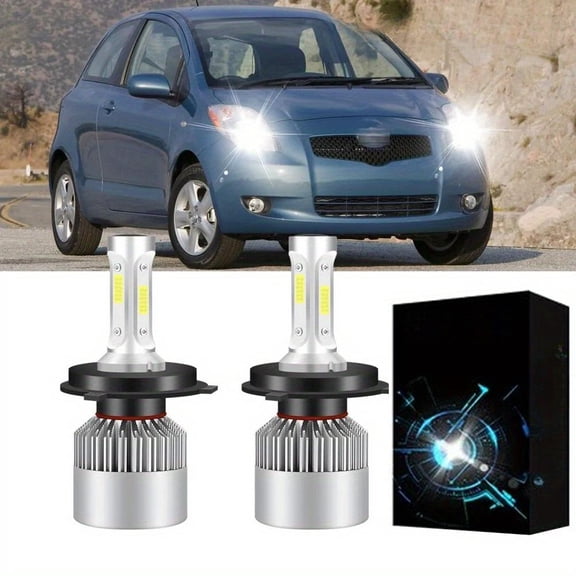 For Toyota Yaris 2006- 2021 2pcs 6000K LED Headlight Bulbs High/ Low Beam H4/ 9003, Without Battery