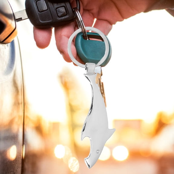 Soimiss Cute Shark Bottle Opener Keychain Zinc Alloy 1Set
