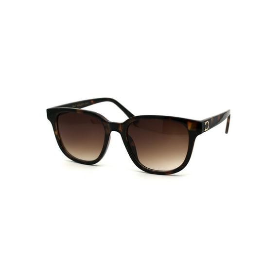 Womens Boyfriend Style Mod Horn Rim Sunglasses Tortoise Brown