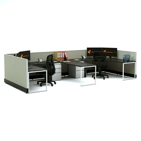 UPC: 0729105173081 | Workstation Furniture 39H 2pack Bullpen Powered Cubicles