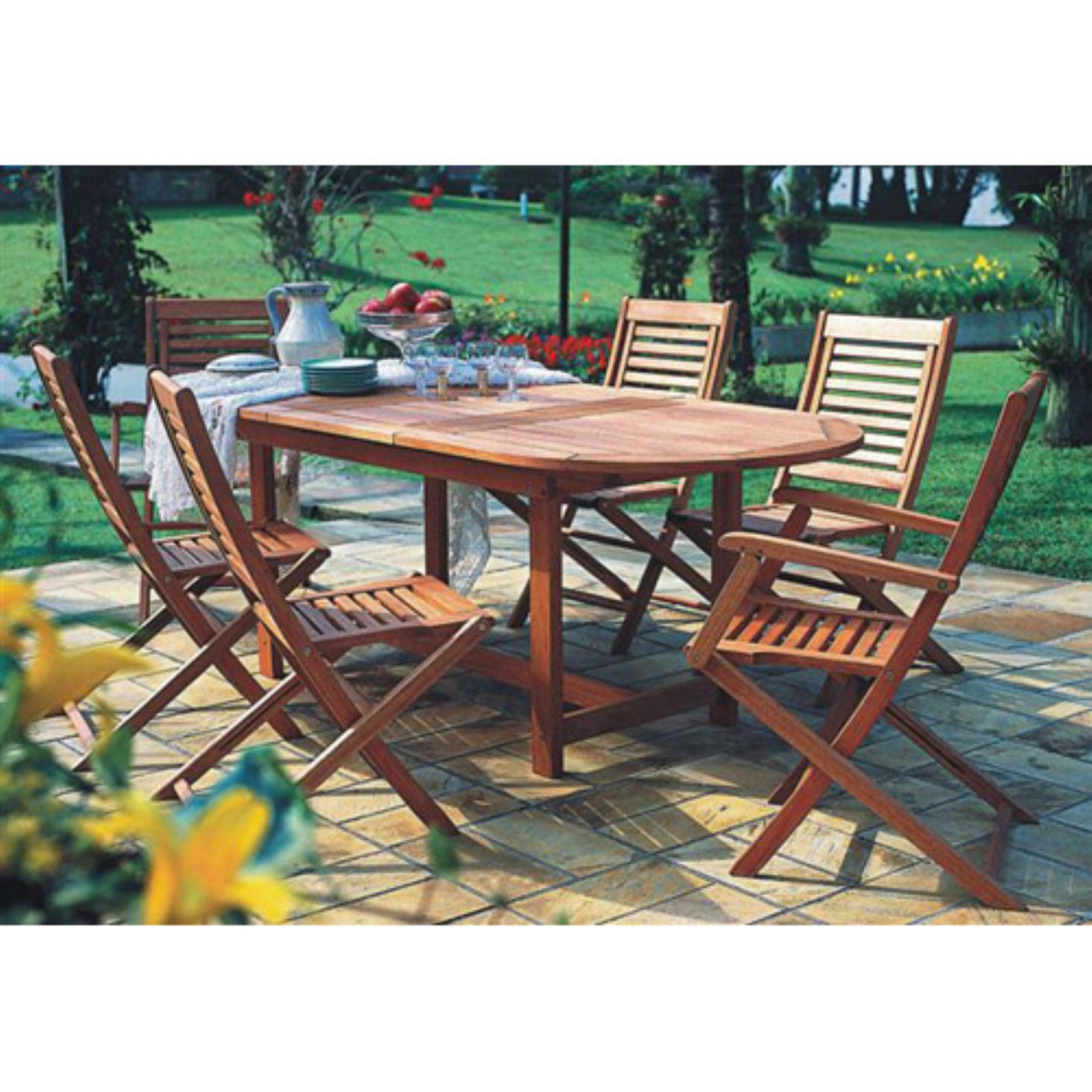 Amazonia Milano Extendable Table Eucalyptus Dining Set - Seats 6