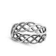 thumbnail image 4 of Rope Knot Weave Antiqued Wedding Ring .925 Sterling Silver Band Jewelry Female Male Unisex Size 6, 4 of 4