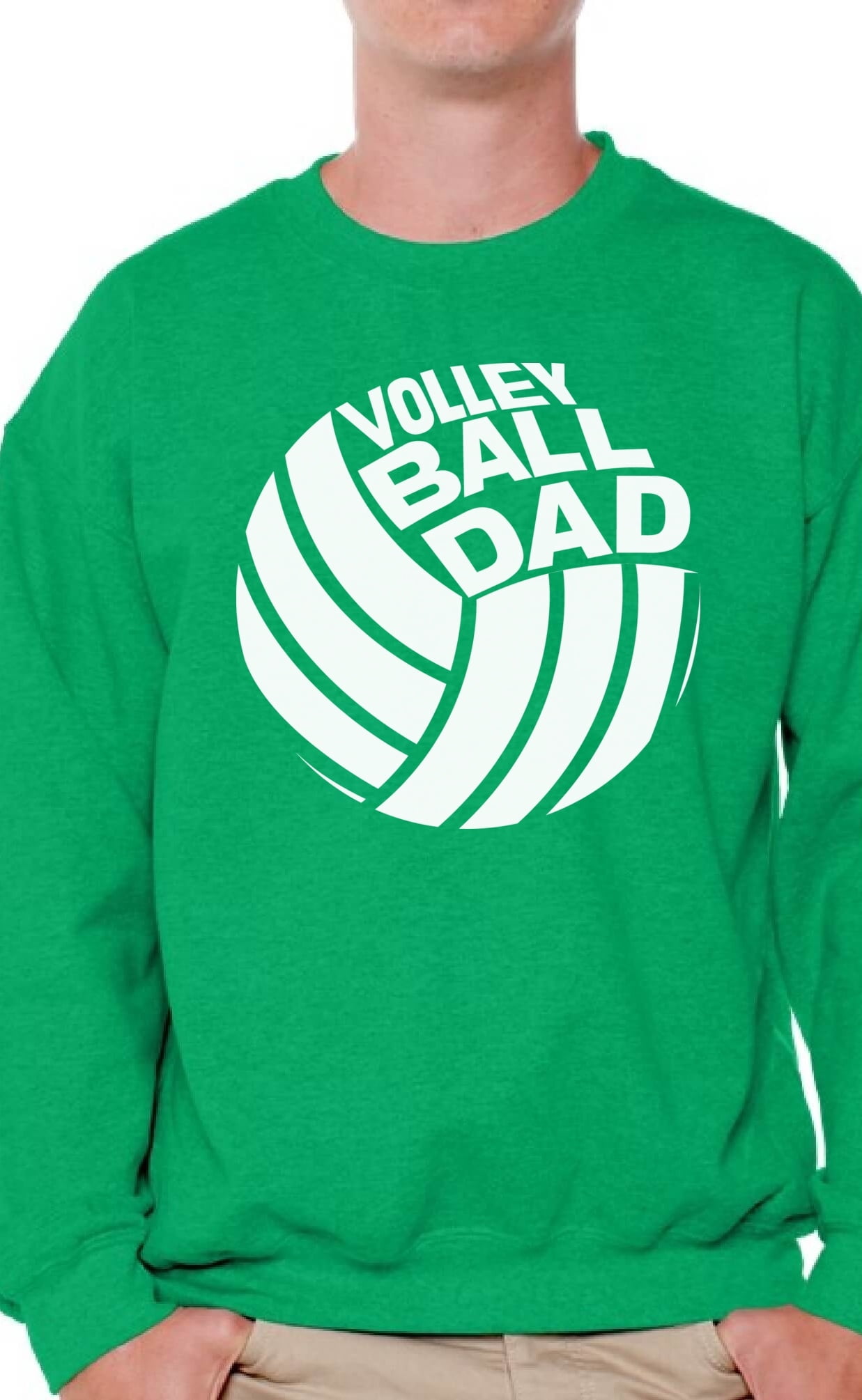 Awkward Styles Men's Volleyball Dad Graphic Sweatshirt Tops White