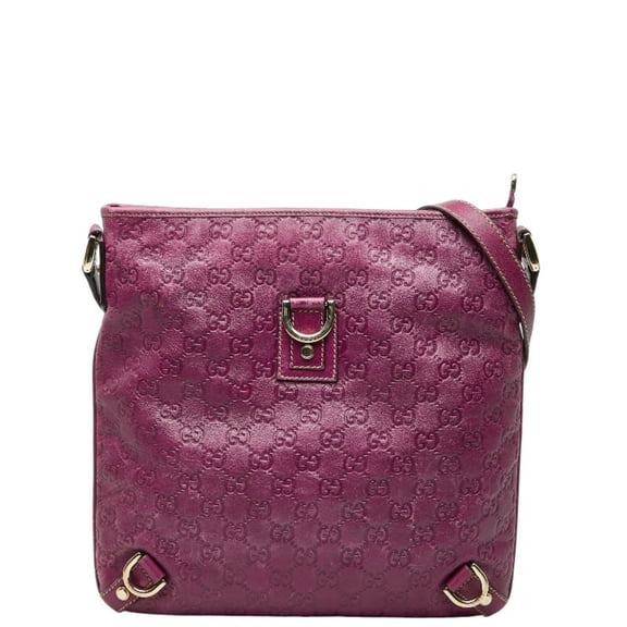 Pre-Owned Gucci Guccissima Abby Crossbody Shoulder Bag 131326 Purple Leather Women's GUCCI