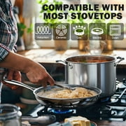 Cooks Standard 10 Piece Tri-ply Stainless Steel Pots and Pans Set, Cookware Set with Lids- Flying Pan, Saucepan, Steamer, Stockpot, Cool Grip Handles, Oven/Dishwasher Safe