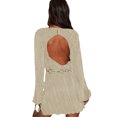 thumbnail image 4 of ZAXARRA Nouvelle Robe de Soirée de Style Élégant Manches Longues Col Rond Arrière Coupe A-Ligne Mini Robe de Soirée Robe de Soirée, 4 of 6