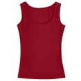 thumbnail image 4 of MDUKONU Womens Sleeveless Scoop Neck Tank Top Ribbed Fitted Summer Basic Slim Cute Tops 2026 Size: L Red, 4 of 4