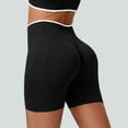 thumbnail image 2 of Breezora Women's Seamless Color Block Yoga Shorts - Scrunch Bum Booty Lifting Gym Shorts with Tummy Control, Workout Tights, 2 of 6