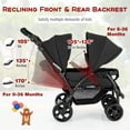 thumbnail image 3 of Costway Double Stroller Foldable Baby Twin Lightweight Travel Stroller Infant Pushchair Black, 3 of 9