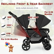 Costway Double Stroller Foldable Baby Twin Lightweight Travel Stroller Infant Pushchair Black