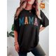 thumbnail image 1 of Short-sleeved T-shirt with letter print, casual round neck T-shirt, women's clothing Tee For Adult, Men, Women, Teen, Teenager, Adolescent, Youth, 1 of 5