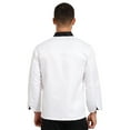 thumbnail image 5 of Jelory Men Women Chef Jacket Unisex Long Sleeve Restaurant Hotel Work Clothes Kitchen Cooking Uniform White 3XL, 5 of 7