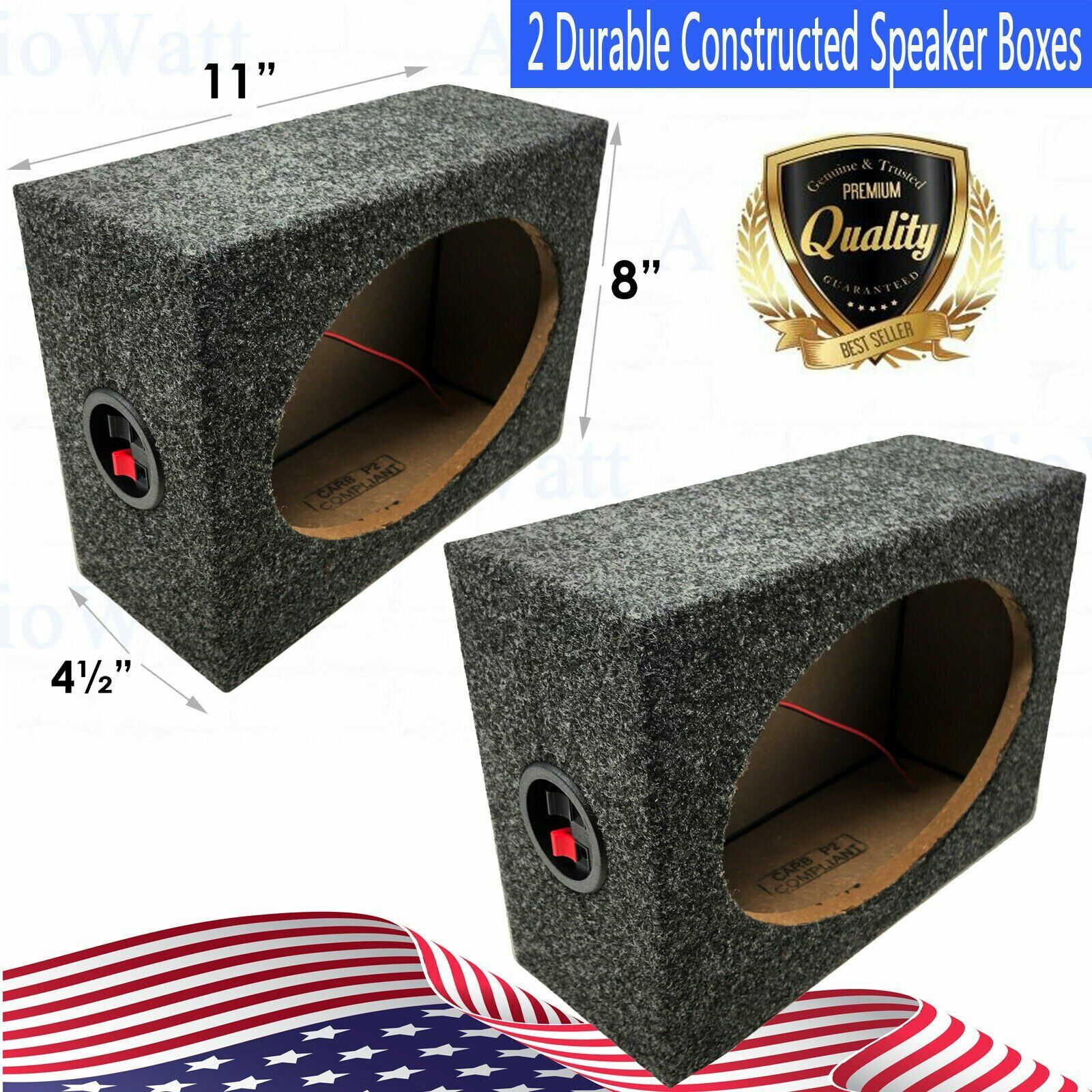 2x Style 6 x 9 Inch Car Audio Speaker Box Enclosures, 2 Speakers Bundle