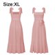 thumbnail image 2 of Vestido largo de dama de honor elegante de verano rosa para mujer con cuello cuadrado y volantes sin mangas con abertura informal largo Adepaton BST3005866-4, 2 of 7