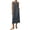 Gray, variant on Women's Sleeveless Round Neck Tank Maxi Dress, Solid Color Back Pleated Cotton Linen Long Dress, Loose Fit Casual Long Shift Dress with Side Pockets