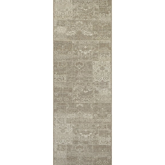 Couristan 2.1' x 7.8' Beige and Ivory Contemporary Rectangular Outdoor Area Throw Rug Runner
